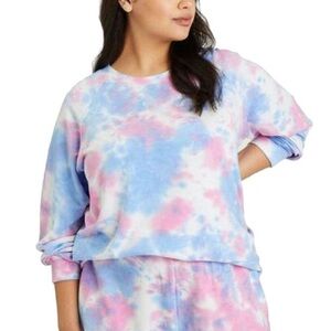 Sanctuary Happy Days Ombre Tie Dye‎ Raglan Sweatshirt size XL
